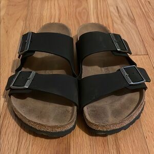 Birkenstock Black Vegan Arizona Sandals, Size 41